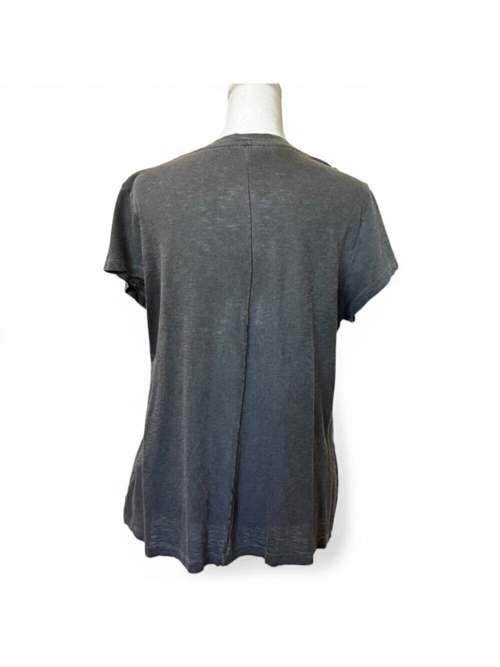 Anthropologie Sundry Womens Sz M Gray V-Neck Pima Cotton Boho Soft Grunge - Picture 3 of 10
